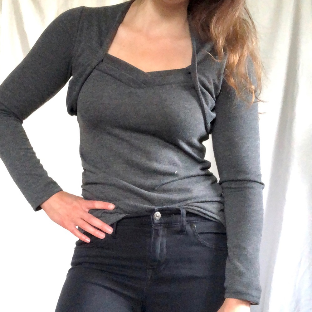 Dark grey long sleeve sweater